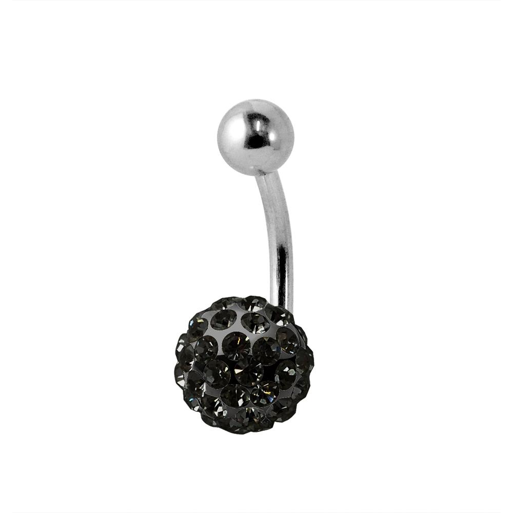 Piercing Navel Crystal Preciosa White Silver 925