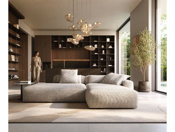 Ecksofa Freestyle Pure 310x200 cm Webstoff Soft Beige, Sofas