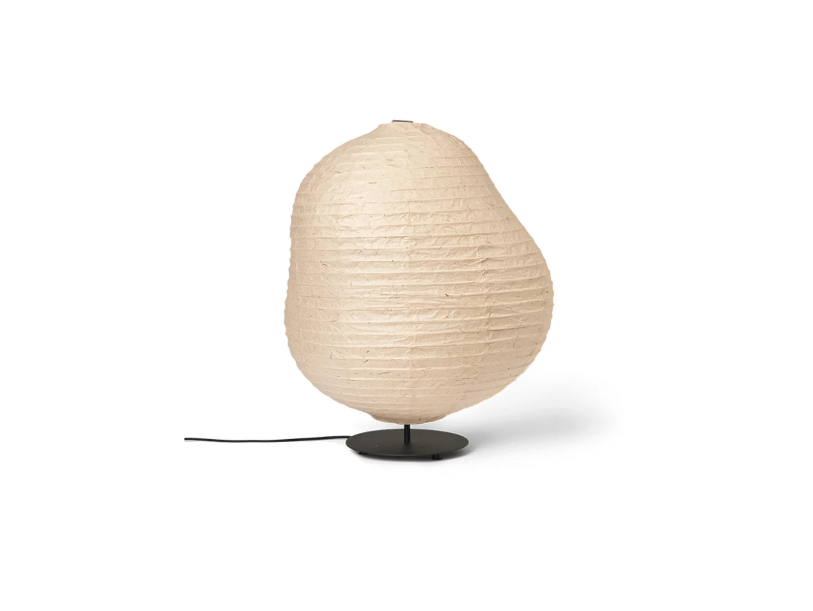 Ferm Living Kurbis Vloerlamp - Wit/Zwart - Papier en Metaal