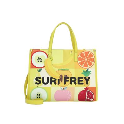 Shopper SURI FREY "Shopper SFY Issy", Damen, Gr. B/H/T: 39,5cm x 30cm x 16cm 0, gelb (gelb 460), Polyurethan, Taschen Shopper