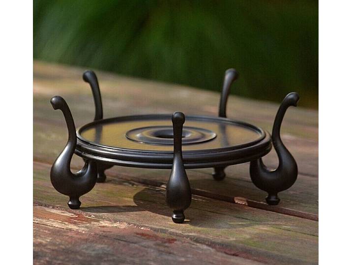 Support d'aquarium en bois d'ébène à jambe courbée, Vase à collectionner pour bonsaï, Base de support de fleurs