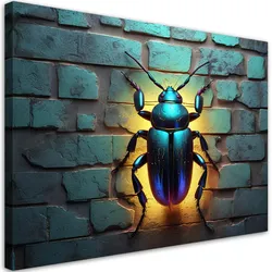 WANDBILD neon insekten tiere