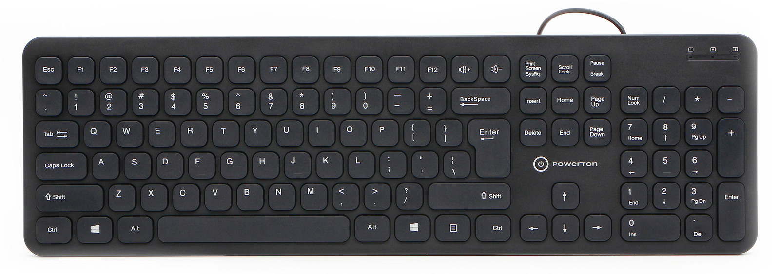 Powerton LIFE SLIM bedraad USB toetsenbord US-layout zwart