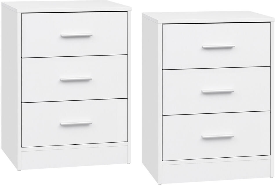 17 Stories 39 cm W Bedside Table White 54cm H X 39cm W X 28cm D
