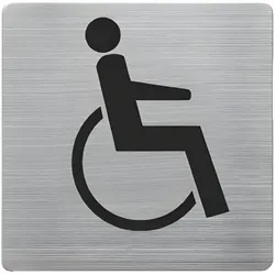 Alco Piktogramm Edelstahl WC Behinderte 90x90mm silber