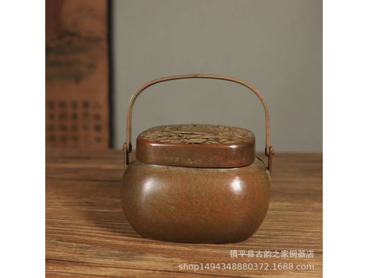 Encens Portable d'aromathérapie en cuivre pur, brûleur Xuande Antique, décoration de salon de thé pour la maison, Roo