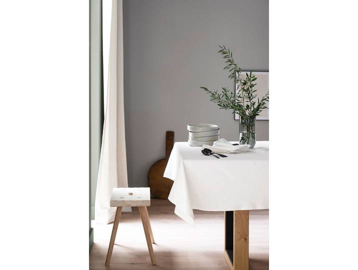 Tischdecke Base , weiß (creme), B:140cm L:260cm, Baumwolle, SCHÖNER WOHNEN-KOLLEKTION, Tischdecken, Tischdecke, aus reiner, sanforisierter Baumwolle