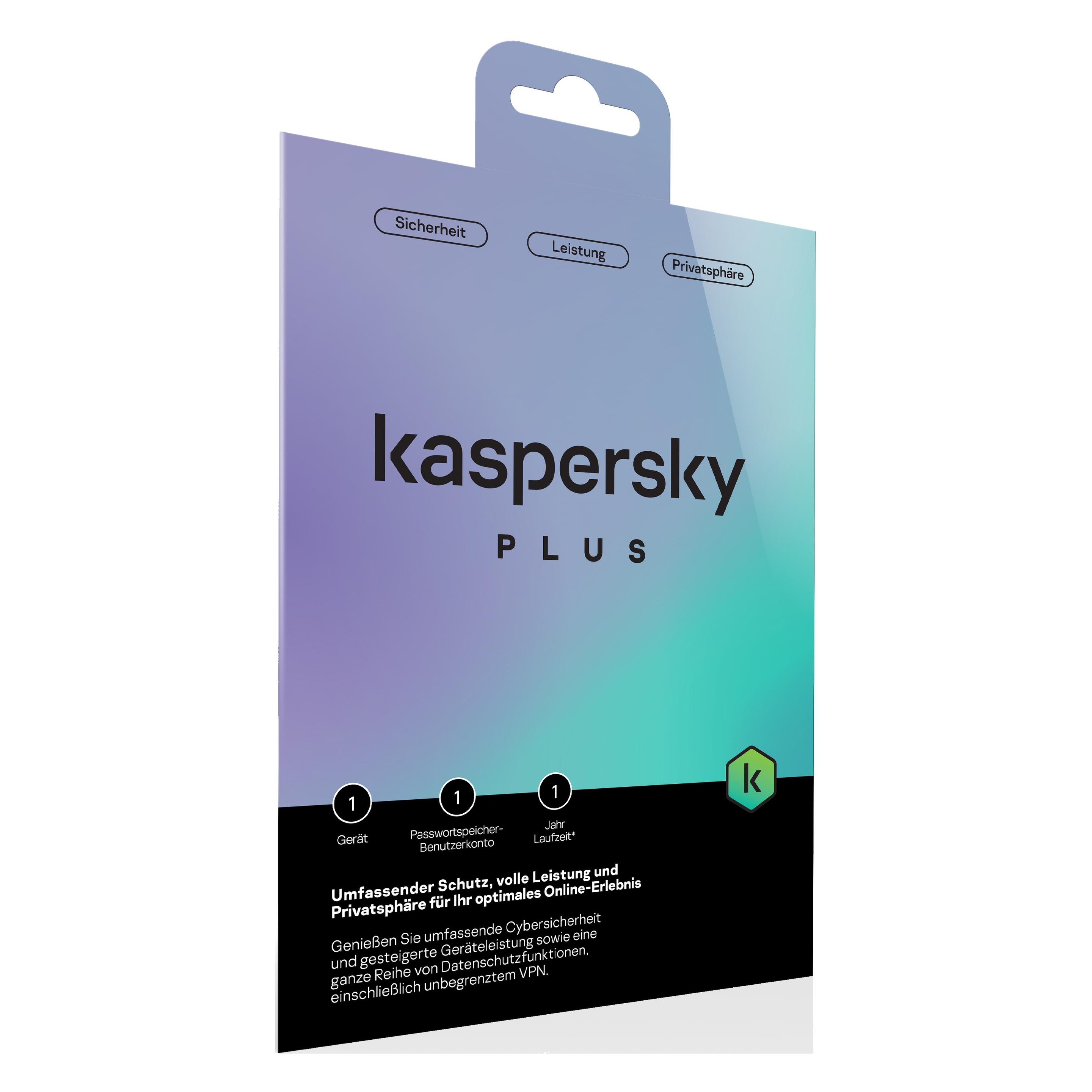 Kaspersky Plus 1 Device Envelope (ML) (1 User, 12 Monate) (KL1042G5AFS-ENVDACH)