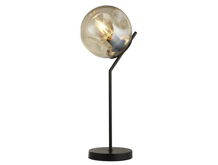 Punch Zeitgenössische Schreibtischlampe Stahl Schwarz Glas 1 Licht E27