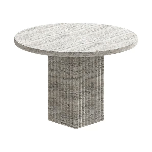 NORR11 Soho salontafel Zilver travertin, Ø50 x 35 cm