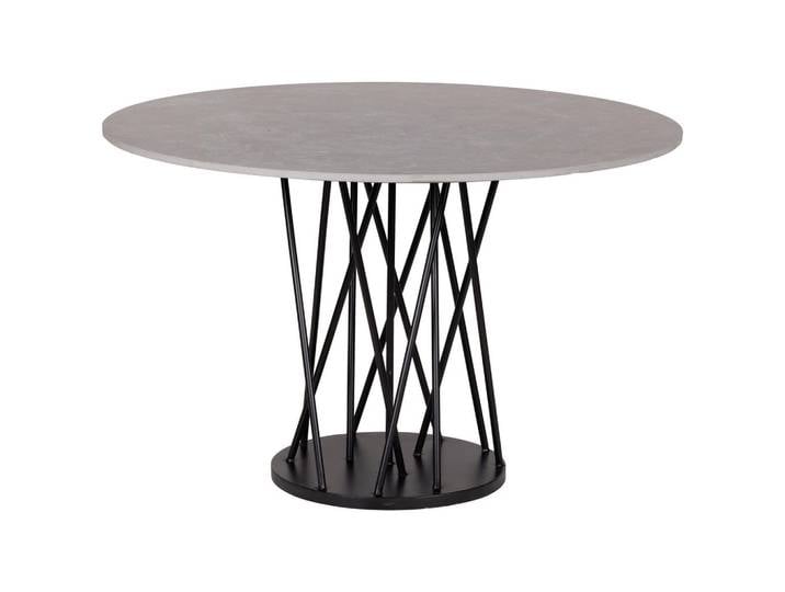Stylife Esstisch, Grau, Schwarz, Metall, Keramik, Steinoptik, rund, rund, Bodenplatte, 120x76x120 cm, Esszimmer, Tische, Esstische, Esstische rund