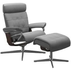 Stressless Sessel mit Hocker Erik Cross Leder Grau Batick Wild Dove M (Medium)