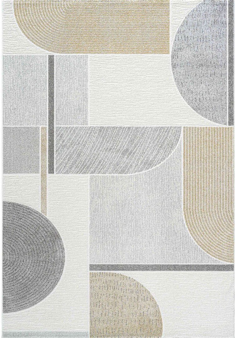 Corrigan Studio Toney Geometric Area Rug Gold Rectangle 133 x 195cm