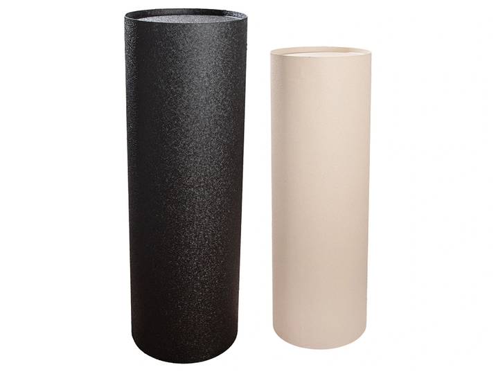 Säule 2er Set, Basseterre, Eisen, Creme, Schwarz H: 90 c Gilde