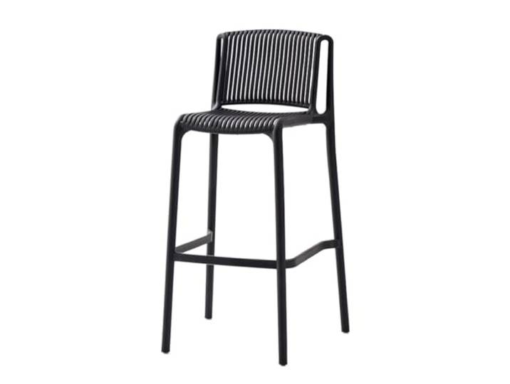 VNCdfhETs Barstuhl Nordische Minimalistische Barhocker, Stapelbare Aus Kunststoff Mit Rückenlehne Barhocker(Black)