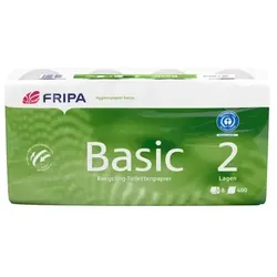 Toilettenpapier Fripa Tissue Recycling BASIC 2 weiß 8 Rollen 8 Rollen/Paket x 250 Blatt, Klopapier 2-lagig, Einzelpaket