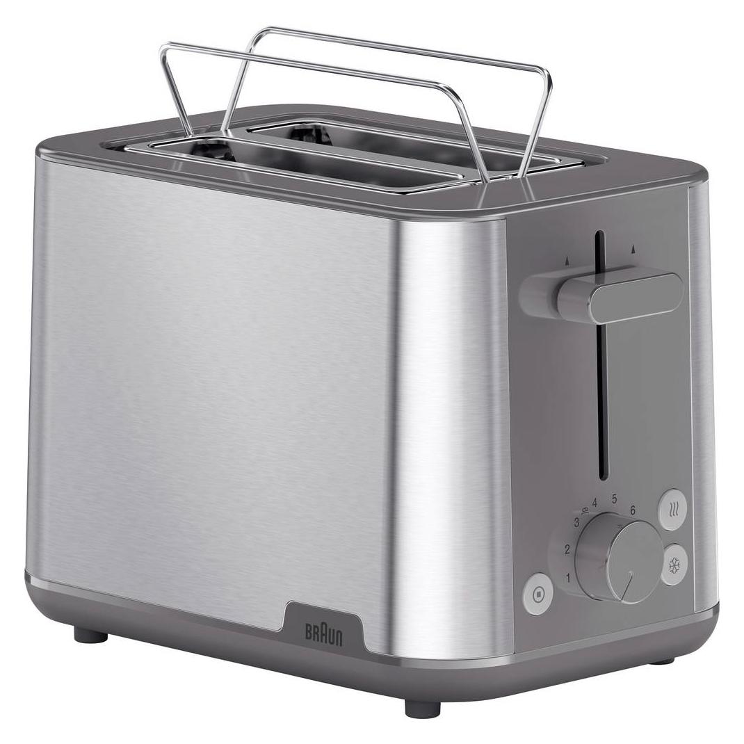 Braun Toaster PurShine HT 1510 GY (edelstahl/grau, 900 Watt, f?r 2 Scheiben Toast) (0X23010049)