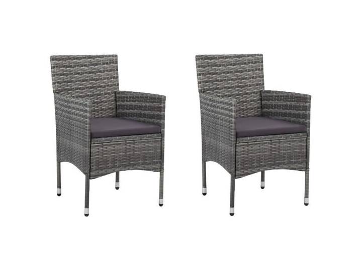 MAISON Lot de 2 Chaises de salle à manger Chaises de jardin Fauteuil de Jardin Résine tressée Gris Classique 26262