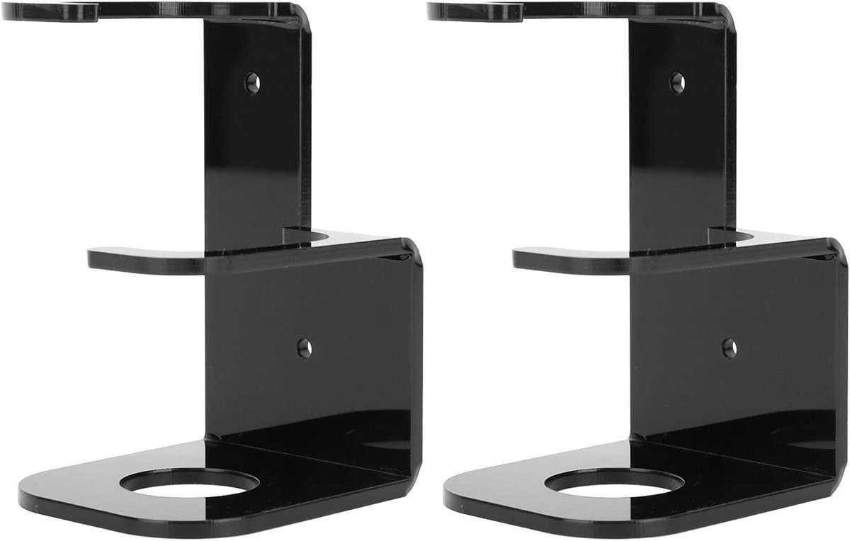 Set van 2 zwarte Lightsaber muurbevestigingen voor verticale display van je collectie