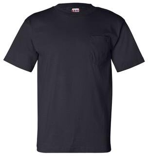 Bayside BA7100 USA-Made Pocket T-Shirt in Navy Blue size 4XL   Cotton 7100