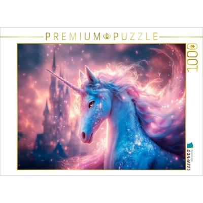 CALVENDO Puzzle Magie des Einhorns - Wächter des Königreichs | 1000 Teile Lege-Größe 64x48cm Foto-Puzzle für glückliche Stunden