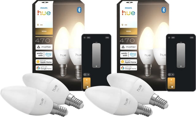 Philips Hue Kaarslamp White E14 LED 4-Pack