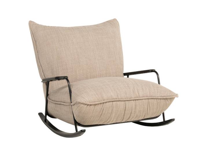 Designwerk Schaukelsessel Fluffy, Taupe, Holz, Eiche, 86x82x110 cm, Made in EU, Schaukelfunktion, Wohnzimmer, Sessel, Schaukelstühle