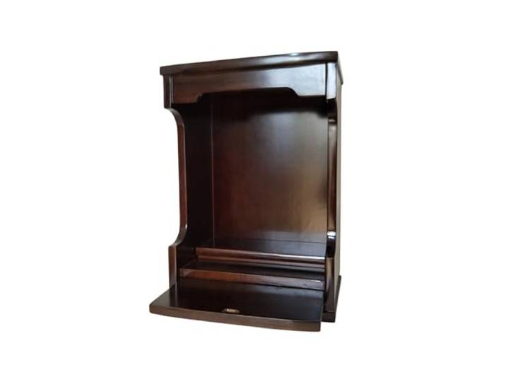 AANNAA Wandmontierter buddhistischer Altar-Schreintisch aus massivem Holz mit versteckten Haken for Gebet(Black Walnut,70cm)