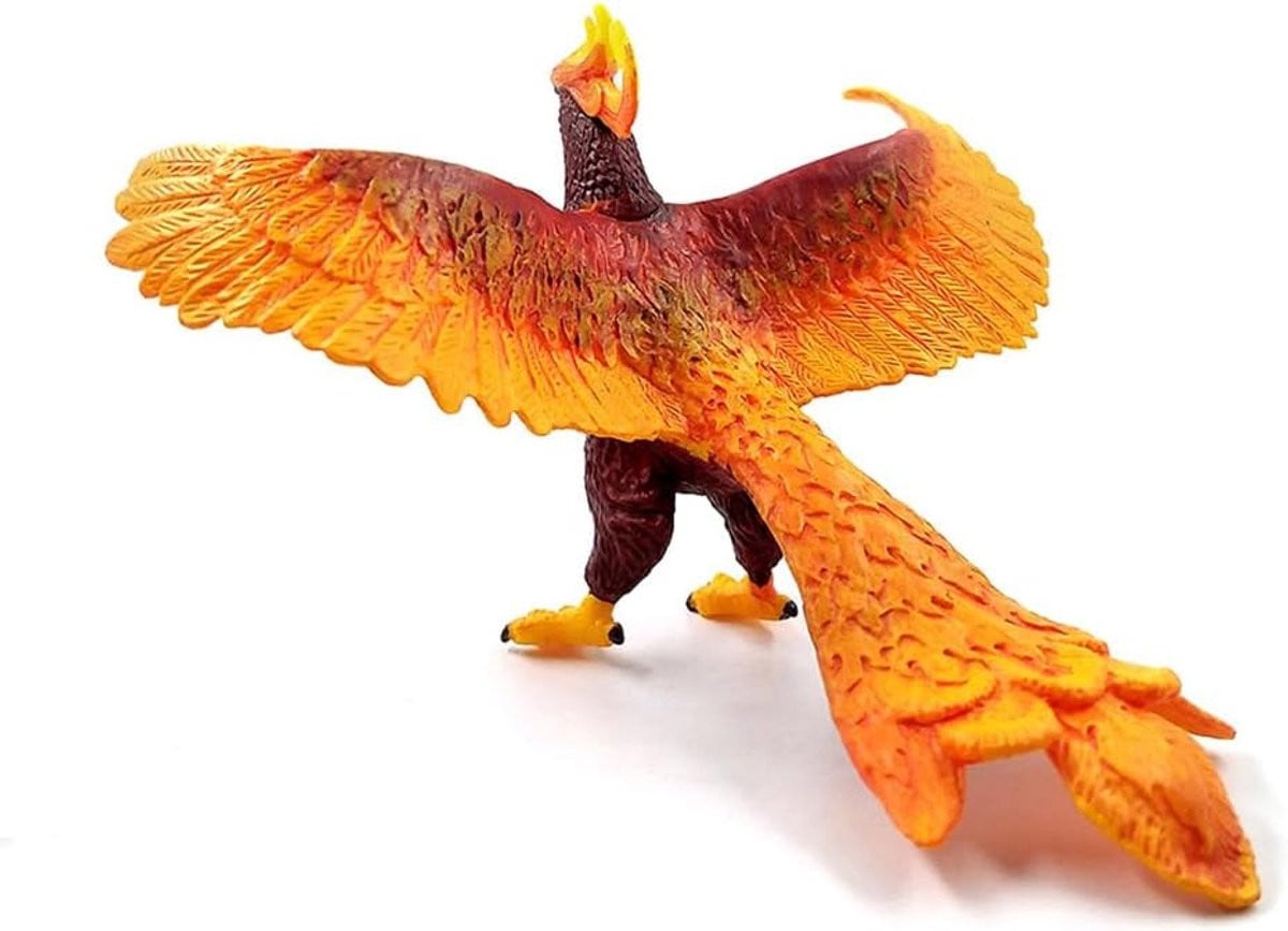 Feniks Vogel Figuur - Mythisch Wezen Standbeeld voor Kantoor Decoratie - Meerkleurig - Hoogte: 12 cm