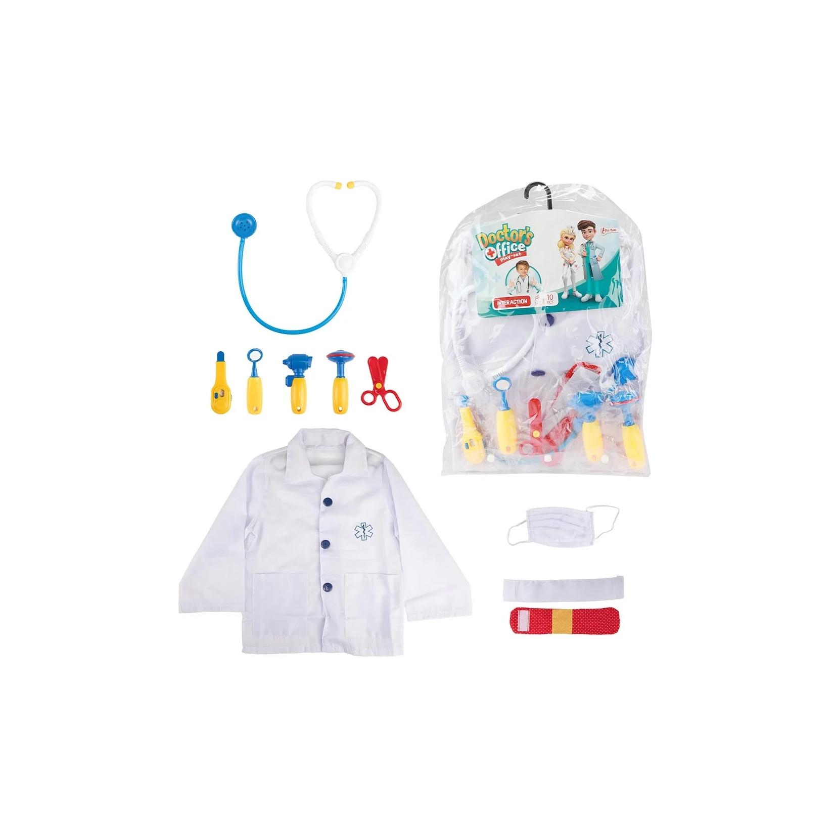 Toi-Toys - Doktor Verkleidungsset mit Jacke und Zubehör (10 teilig) für Kinder Kostüm Arzt Verkleidung