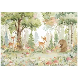 FOTOTAPETE Kinderzimmer Tiere Wald 400x280