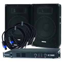 McGrey PA Set DJ-01, 2x 10" Box, 1x Endstufe, 2x Kabel, 200W RMS
