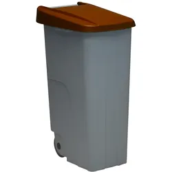 DENOX Geschlossener Abfallbehälter Recyclo 110 Liter. Farbe Braun.