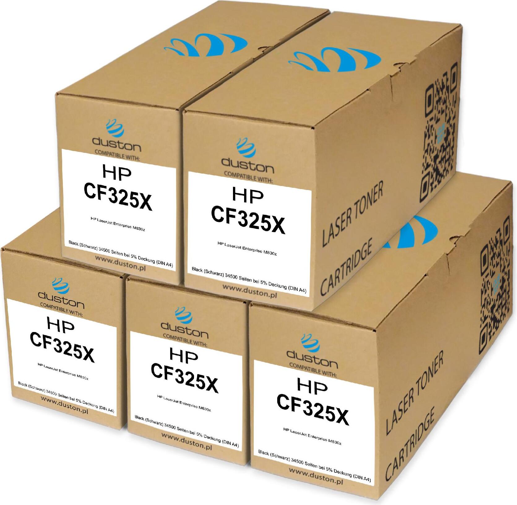 5x CF325X, 25X Toner Druckertoner Patrone Schwarz kompatibel mit HP LaserJet Enterprise M830z