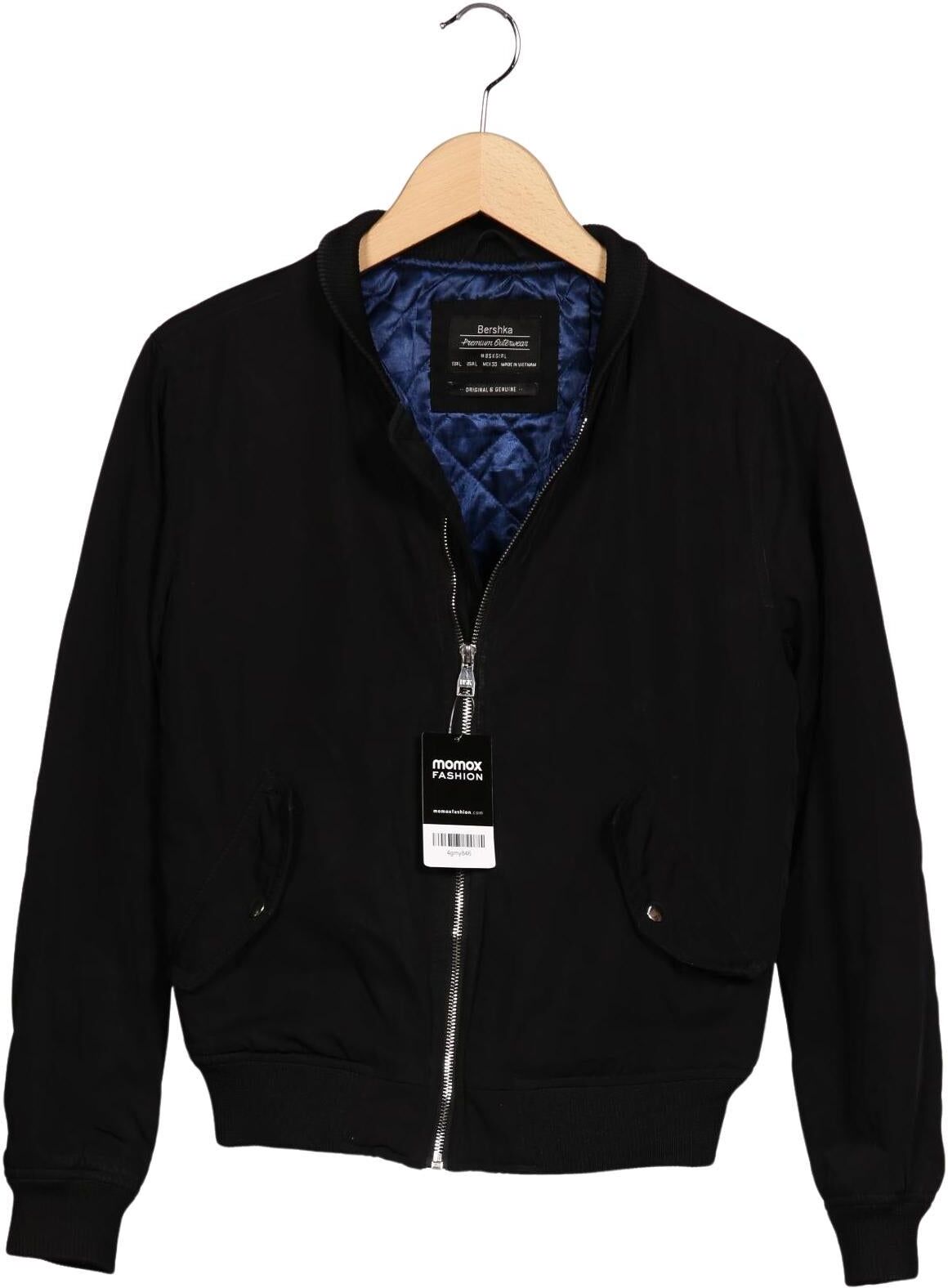 bershka Damen Jacke, Schwarz, Gr. L, Synthetik - Second Hand