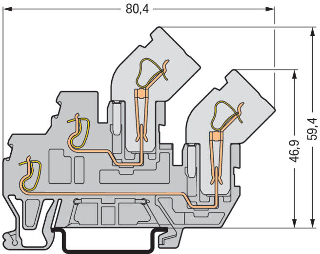 WAGO Bornier de base double étage 1 conducteur/1 broche 870-101 (870-101)