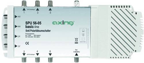 Axing SPU 56-05 SAT Multischalter Eingänge (Multischalter): 5 (4 SAT/1 terrestrisch) Teilnehmer-Anzahl: 6 Quad-LNB-tauglich
