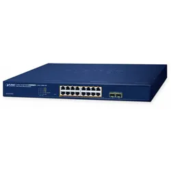 PLANET GS-2210 Rackmount Gigabit Managed Switch, 16x RJ-45, 2x SFP, 240W PoE+