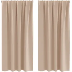vidaXL Verdunkelungs-Vorhänge mit Ringen 2 pcs Taupe 175 x 140 cm