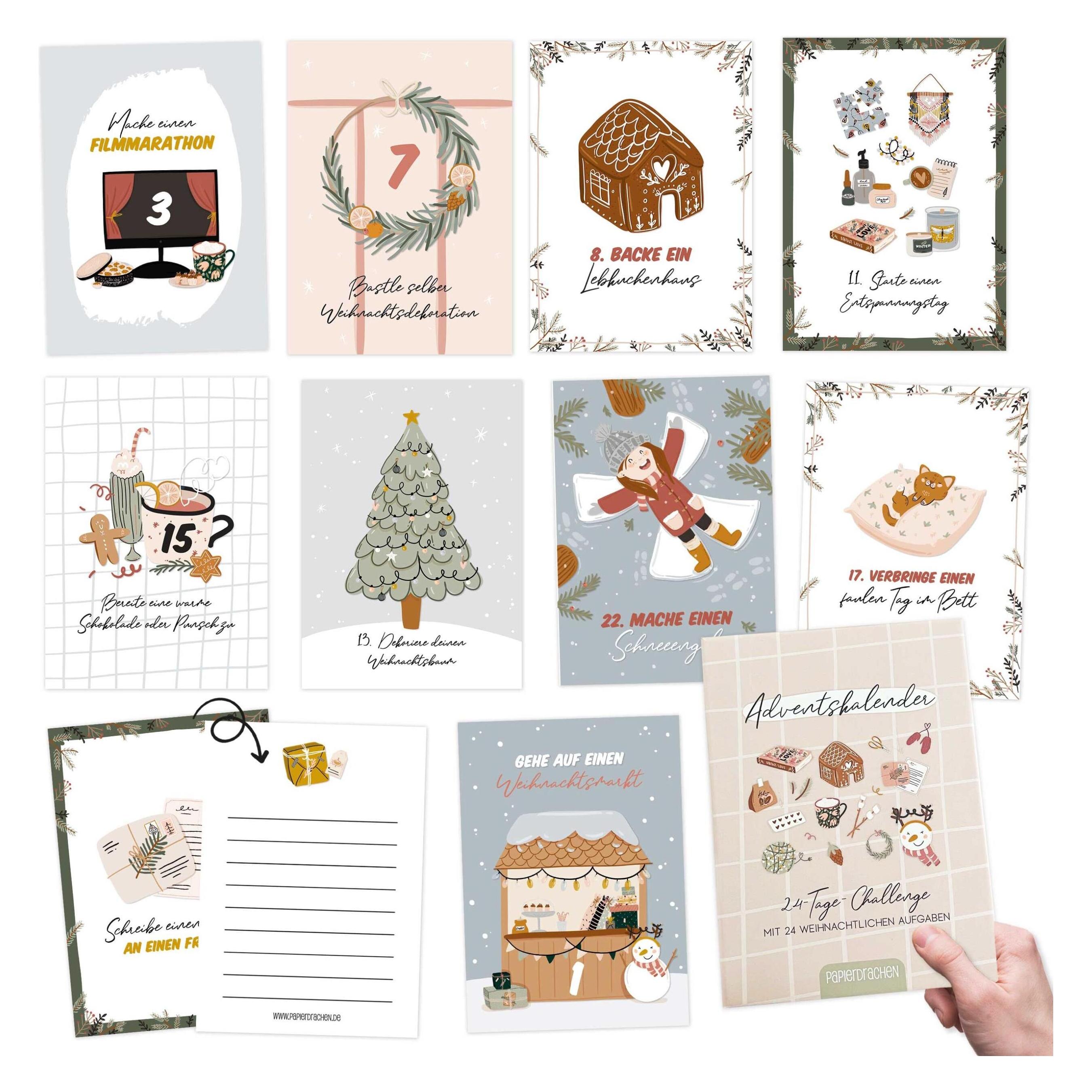 Papierdrachen Karten Adventskalender - 24 Tage Challenge (24 Türchen) (71720141)