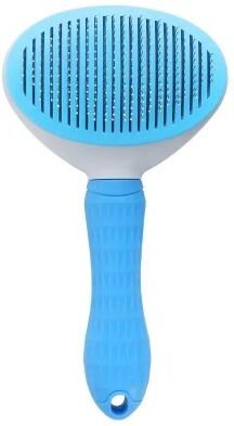 Uplift Treasures Self Cleaning Pet Hair Remover Brush For Dogs And Cats blue