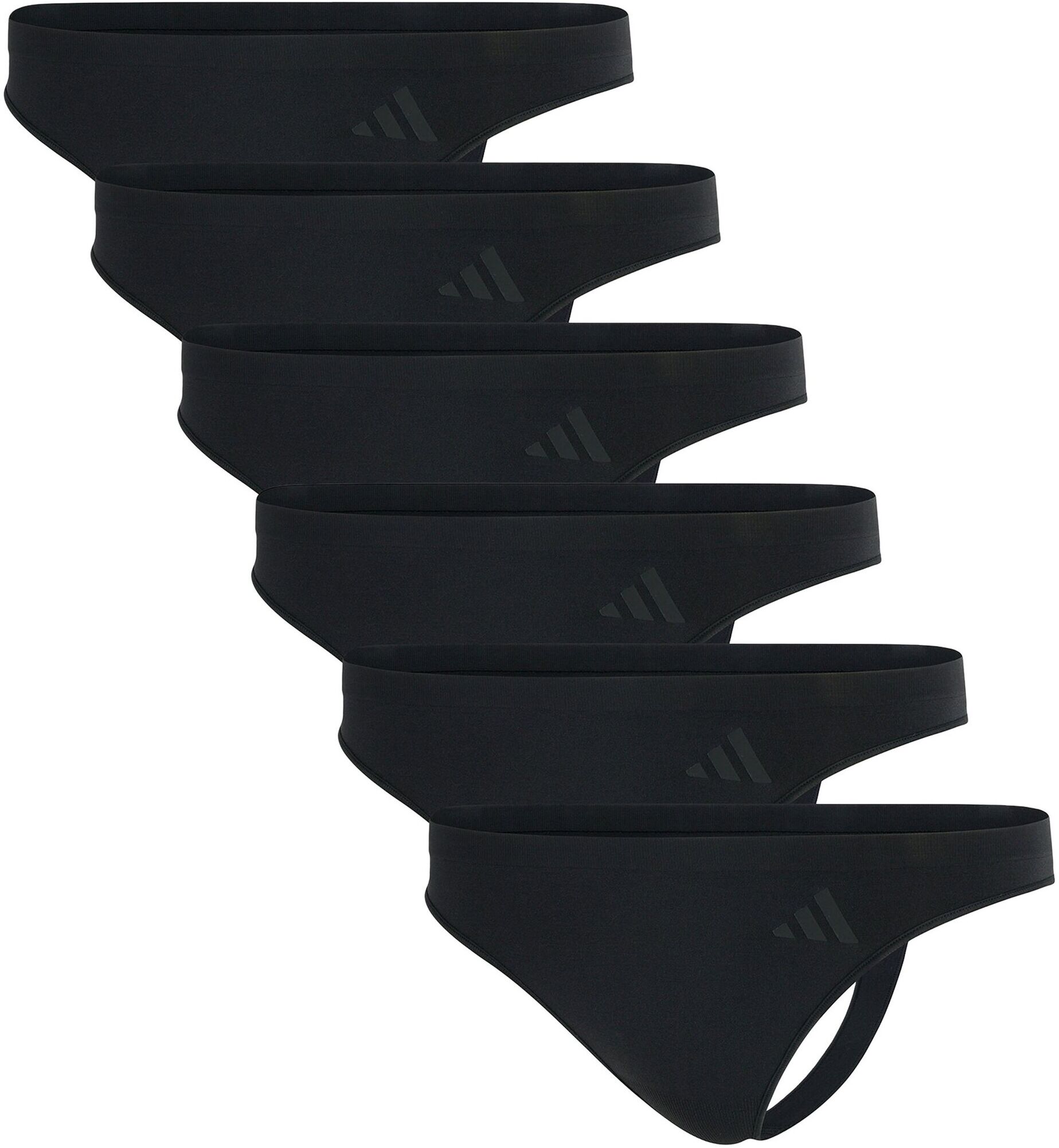 String ADIDAS ORIGINALS "String Sport Active Seamless Thongs 6P 6er Pack", Damen, Gr. S, schwarz, Obermaterial: 87% Polyamid PA. 13% Elasthan EL., Unterhosen String