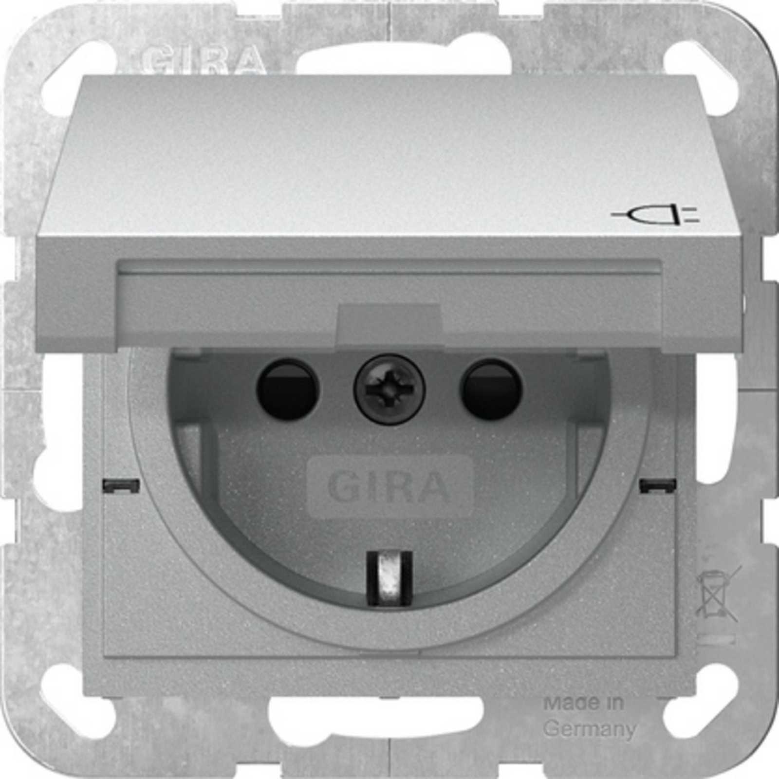 Gira Schuko stopcontact 441426 KD+SH systeem 55 aluminium