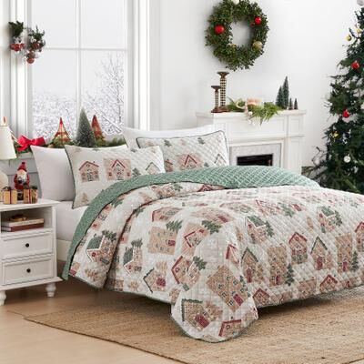 Avanti Linens Christmas Quilts by BrylaneHome in Gingerbread (Size KING)