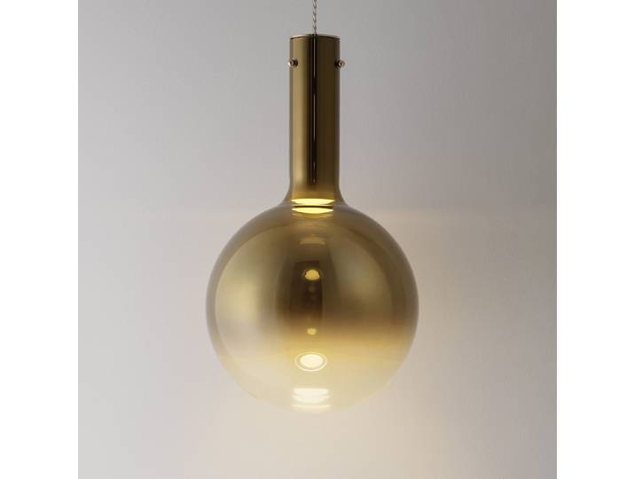 Suspension Nostos Ø 25cm Doré/Doré aluminium / verre coloré LED non-remplaçables Module LED