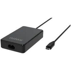 Nilox Laptop Charger Gan 90w Type-C (90 W), USB Ladegerät, Schwarz