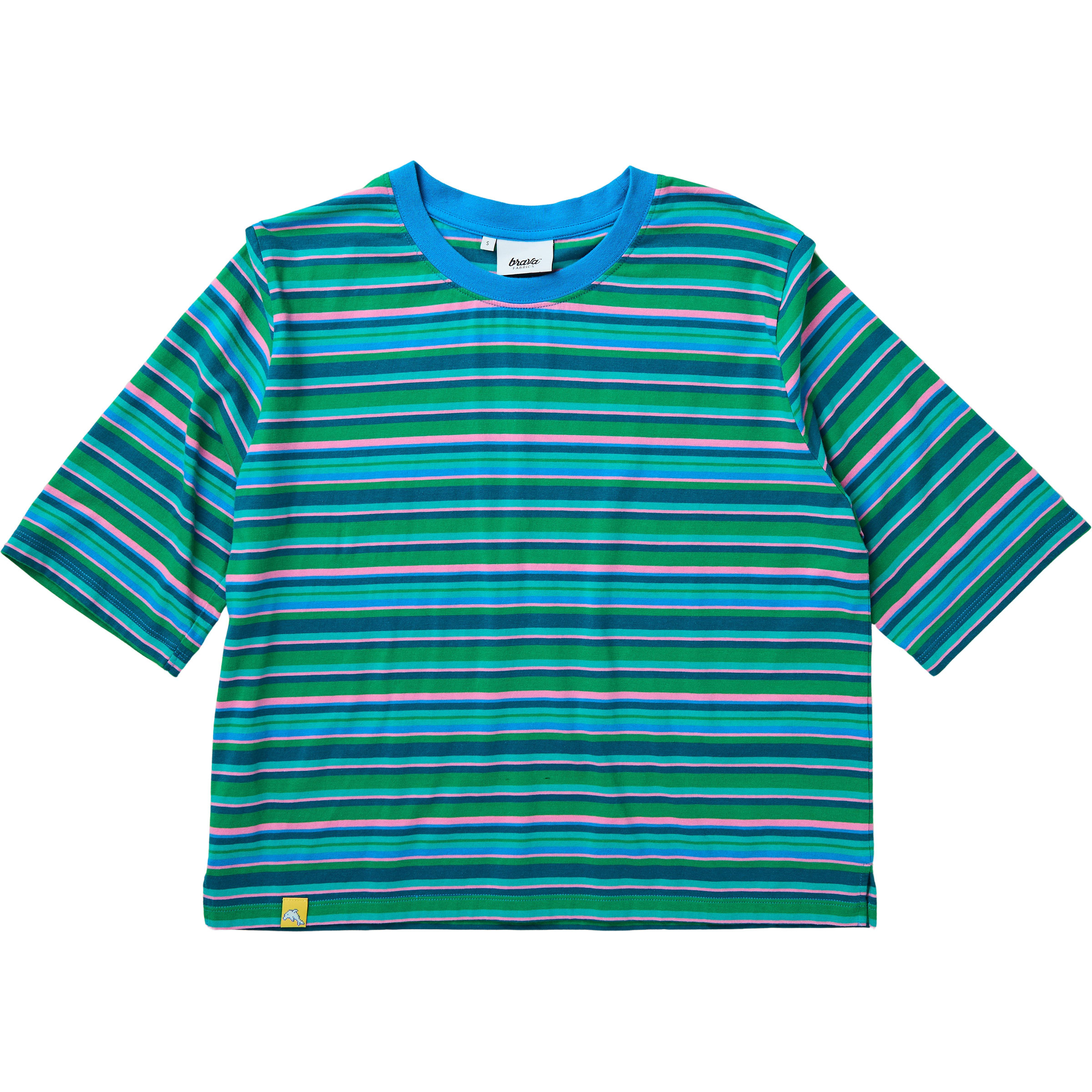 Brava Fabrics Stripes Boxy Damen T-Shirts tuerkis Größe M Lifestyle Widerstandsfähig
