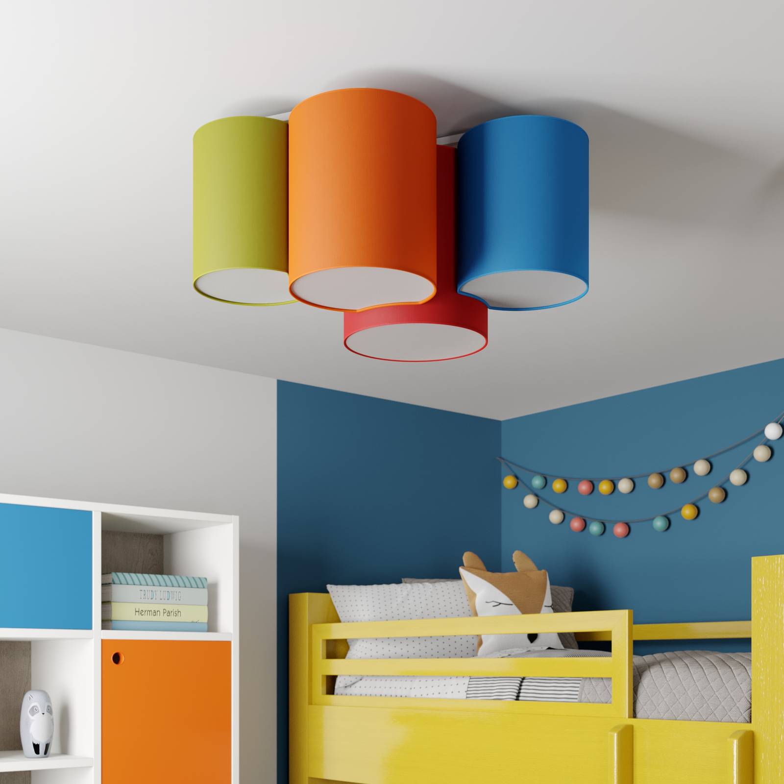 Deckenlampe Mona TK Lighting, dimmbar, Multicolour, für Schlafzimmer, Textil / Stoff / Seide, Modern, Deckenlampe