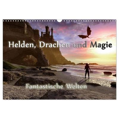 Helden, Drachen und Magie (Wandkalender 2026 DIN A3 quer), CALVENDO Monatskalender