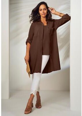Plus Size Women's Gauze Mega Tunic by Jessica London in Rich Brown (Size 18 W)